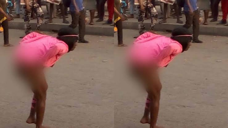 Girl Runs Mad After Dropping From An SUV In Lagos