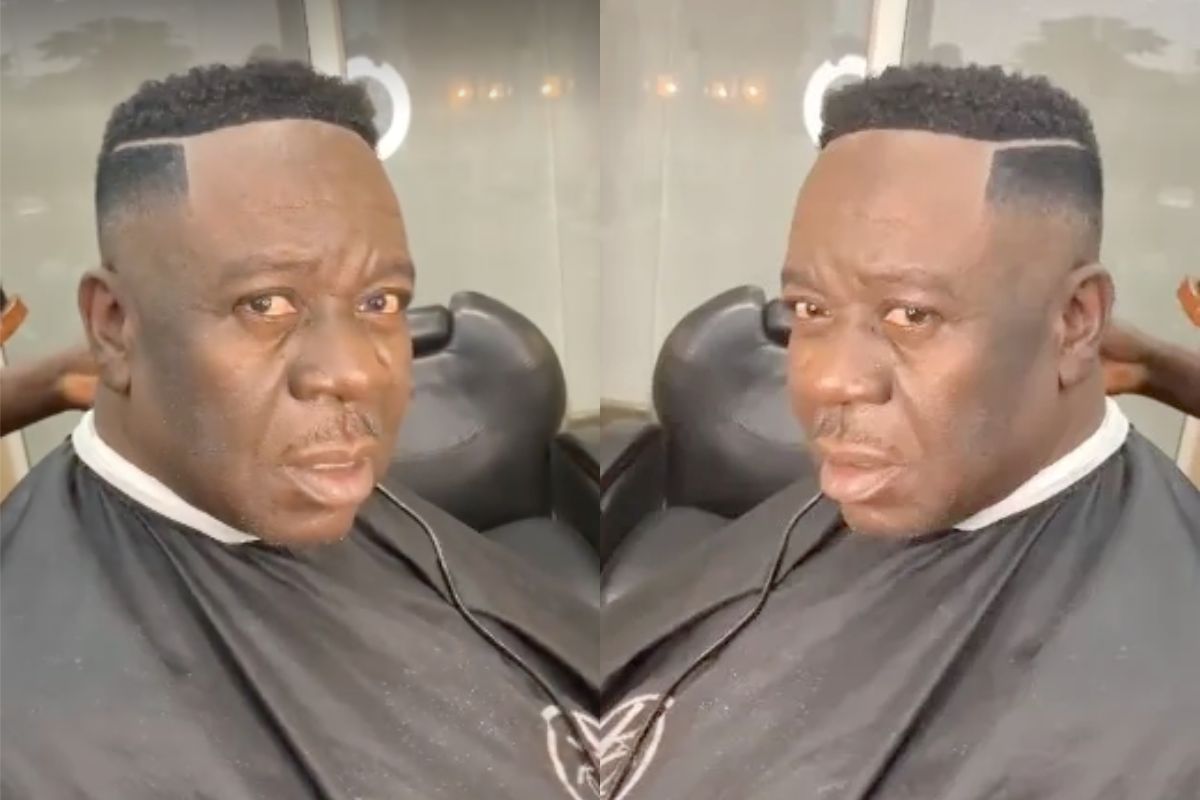 I No Wan Look Younger – Mr Ibu Tells Barber Whereas Getting A Trendy Haircut (VIDEO)