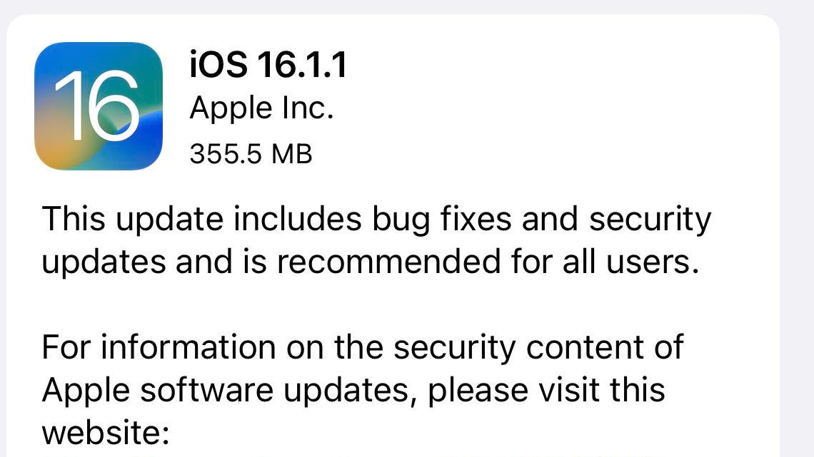 iOS 16.1.1—Apple Points Necessary Replace For All iPhone Customers