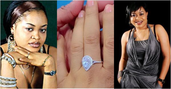 Wedding ceremony bells: Nollywood star, Nkiru Sylvanus flaunts engagement ring