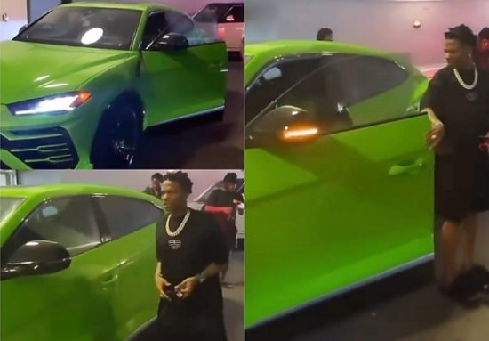 Wizkid drives his new Lamborghini truck on the streets of Lagos (Video)