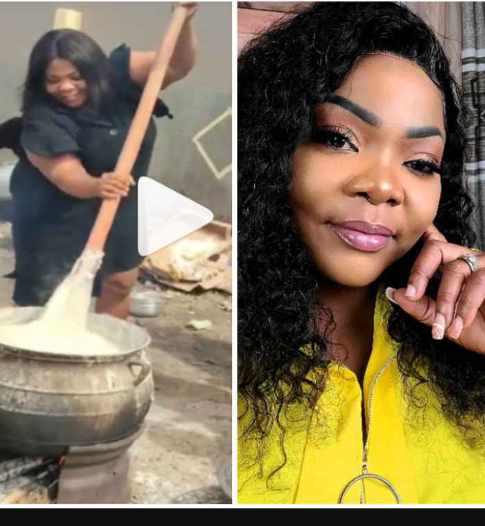Gospel Artiste, Celestine Donkor Aggressively Drives Banku To Impress Her In-laws At A Funeral