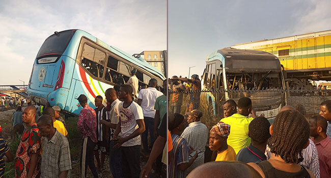 JUST IN: FG takes motion as practice crushes BRT Bus in Lagos