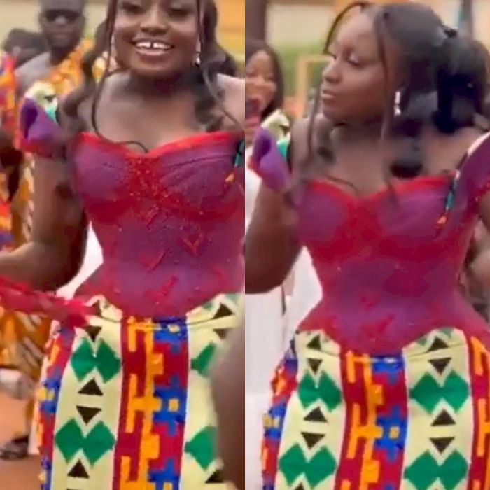 The Corset Is Corseting – Anita Sefa Boakye’s Sister Squeezes Ribs in Kente Costume – Followers React