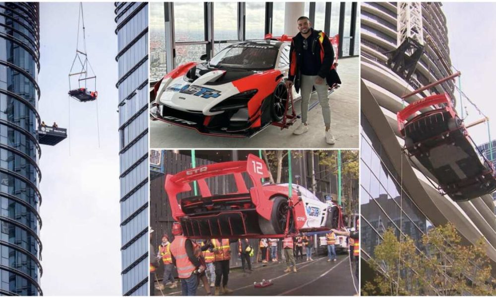 Rich Younger Man Buts N1.3bn McLaren Senna GTR Automobile, Lifts It With Crane Into His Residence