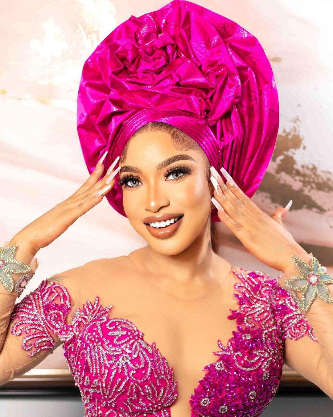 Tonto Dike Is Giving Model Classes on Rocking Radiant Colors For Your Igbo Trad!