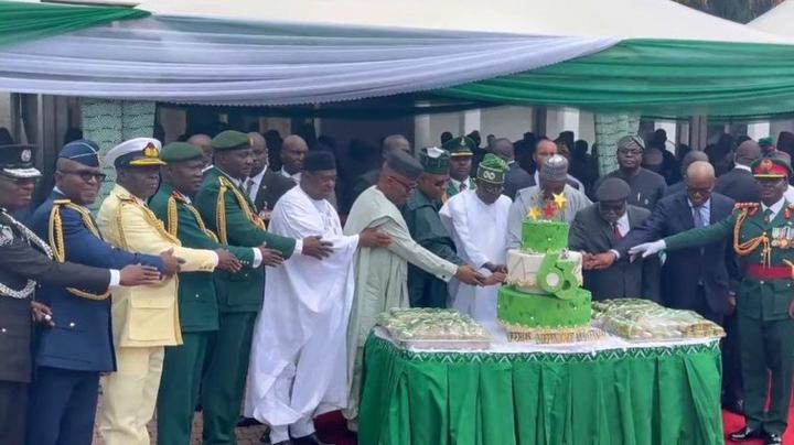 Nigeria @63: Watch Second President Tinubu Reduce The Independence Day Anniversary Cake (Video)
