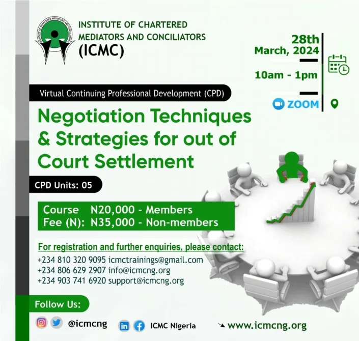 [REGISTER NOW] Negotiation Methods and Methods for Out of Court docket Settlement – (5 Items)