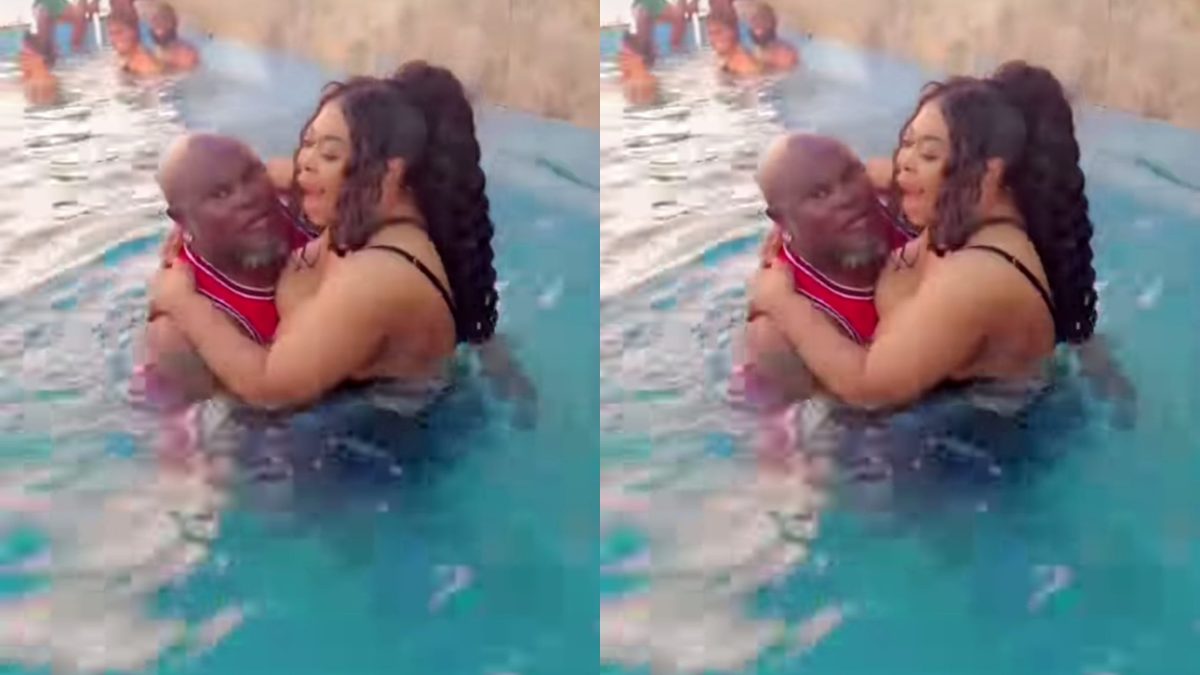 Hilarious Video Of Bukom Banku Educating Joyce Dzidzor How To Swim Causes Stir