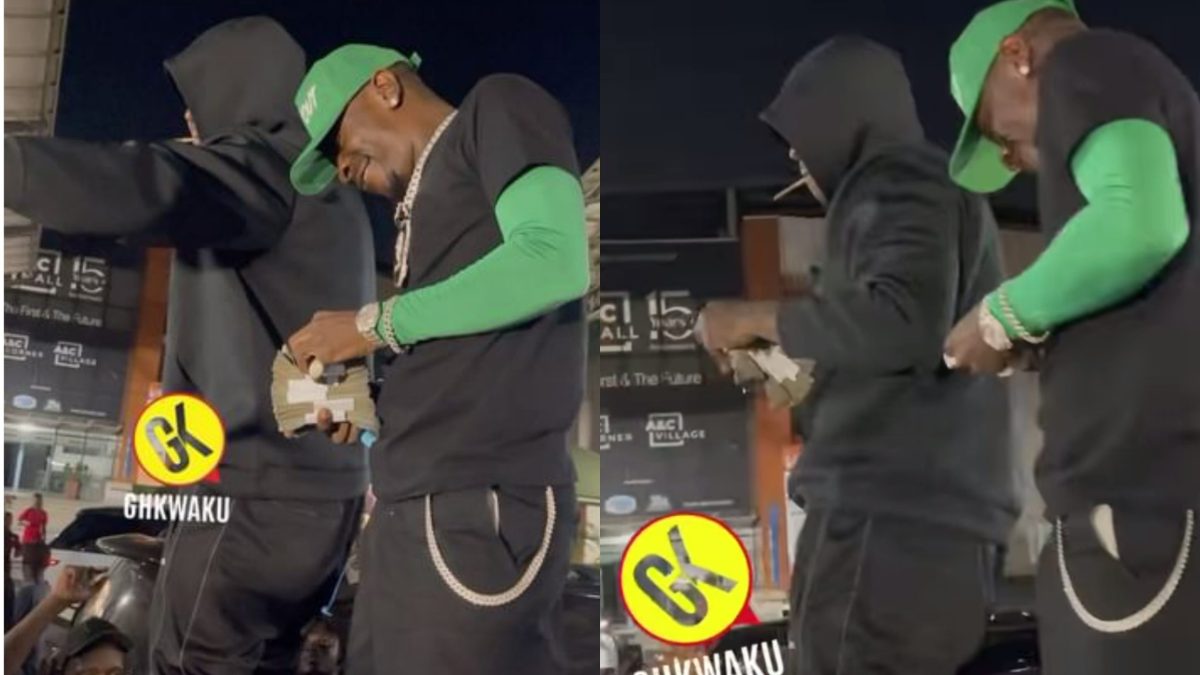 Stonebwoy And Davido Will Not Do This – Peeps React To Video Of Medikal And Spraying Money On Their Followers After Returning From UK