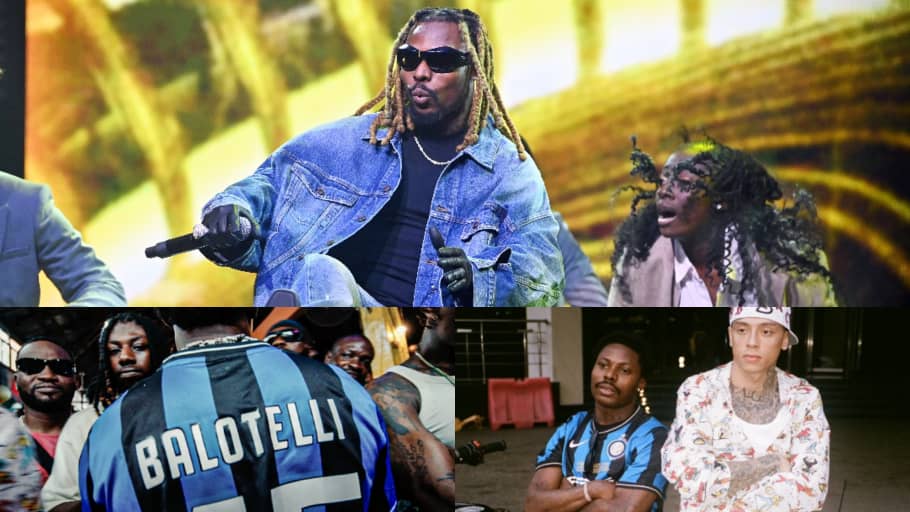 Images: Nigeria Afrobeats star Asake rocks retro Balotelli jersey in new music video with UK rapper