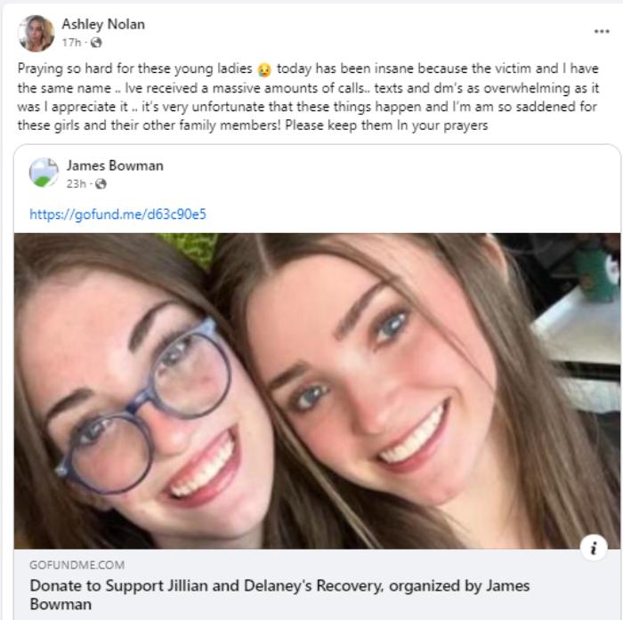 gofundme-began-for-injured-daughters-of-ashley-nolan-indianapolis-mother-killed-by-her-hus66bde00433df7.jpg GoFundMe Began for Injured Daughters of Ashley Nolan, Indianapolis Mother Killed by Her Husband in Homicide-Suicide