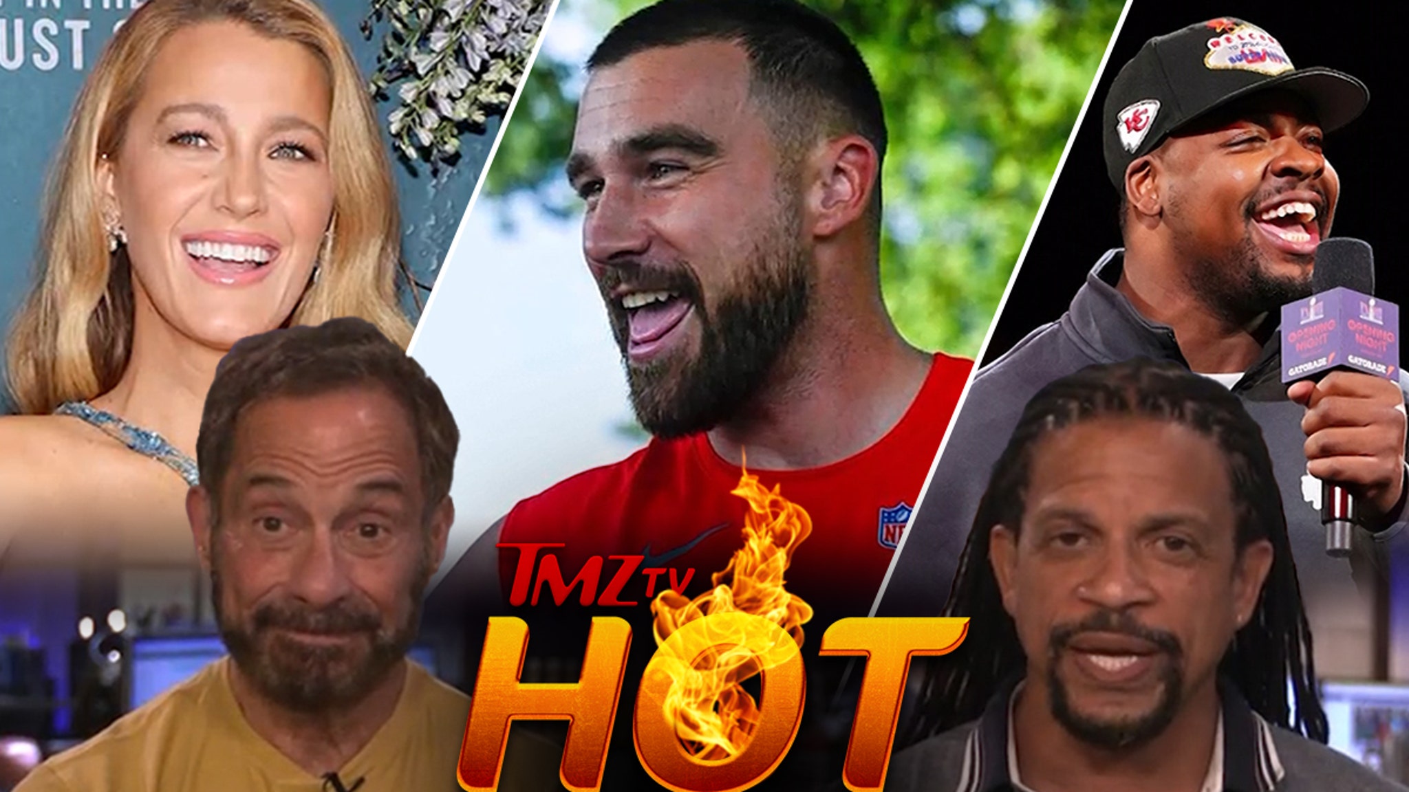 TMZ TV Scorching Takes: Blake Vigorous Beef, Travis Kelce, Chris Jones