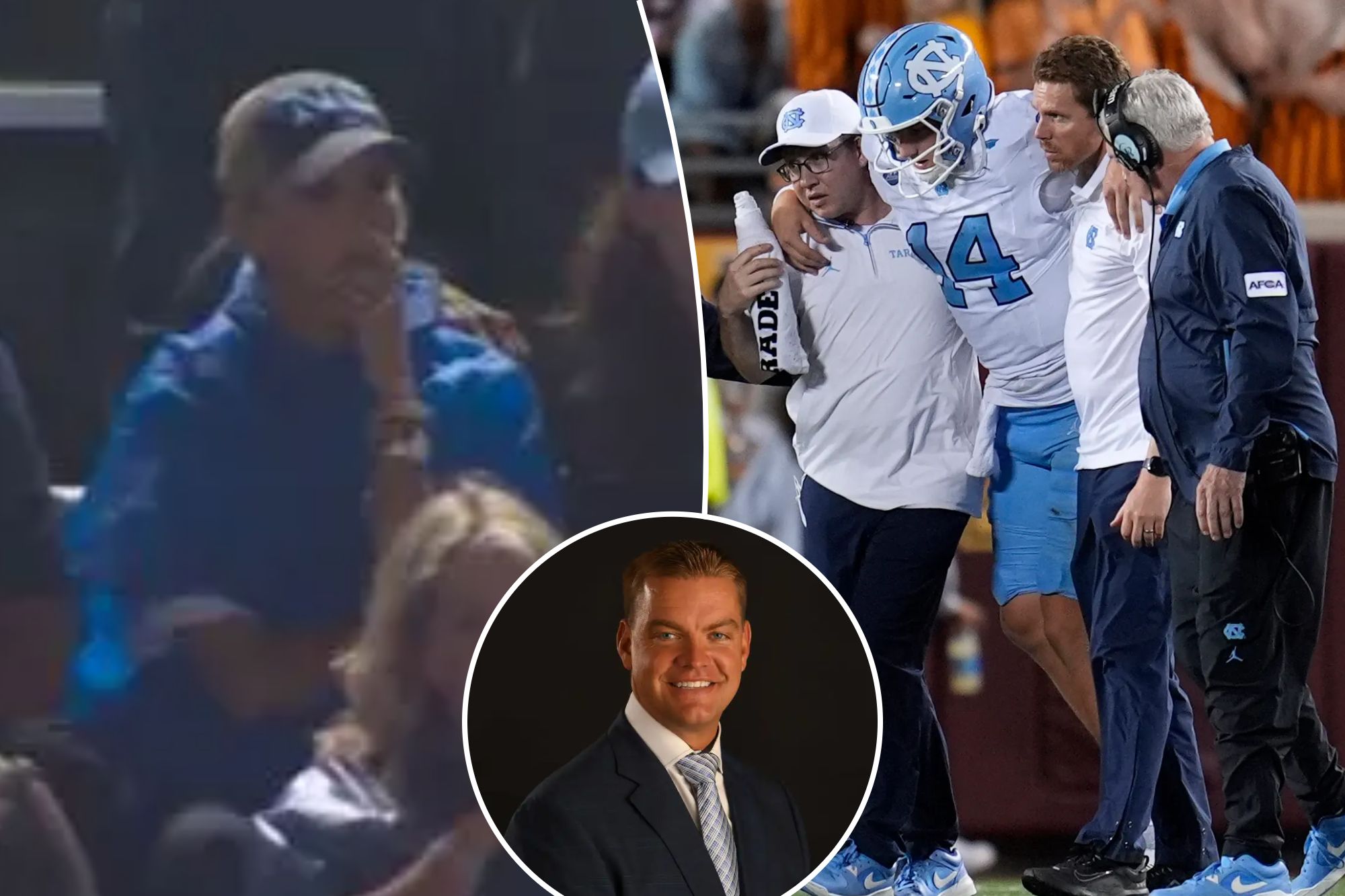 Fox announcer will get emotional as Max Johnson’s mother reacts to UNC QB’s leg harm: ‘Arduous for me’