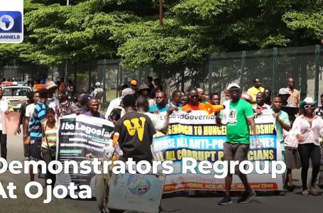 Demonstrators Regroup In Ojota Space Of Lagos