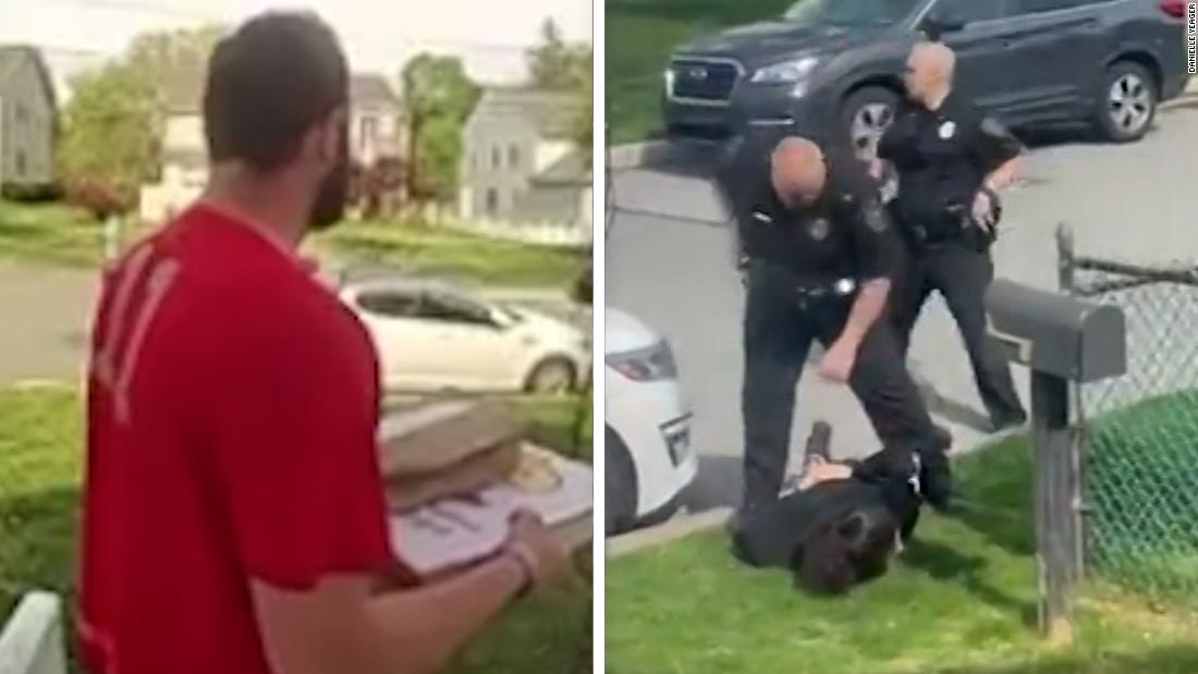 See pizza supply man take out suspect fleeing police