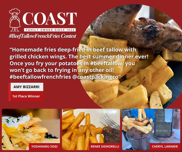 This Summer season, Individuals Unite in Their Love of Spuds As Coast Packing’s seventh Annual Beef Tallow French Fry Contest Serves Up Winners from Illinois, Minnesota and California
