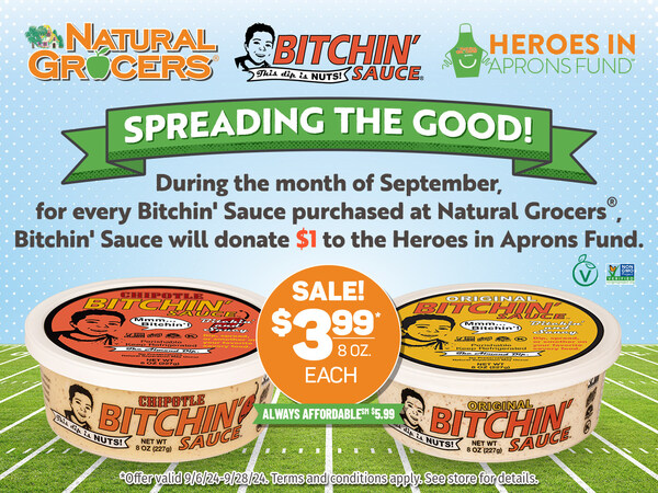 Pure Grocers® Publicizes Collaboration with Bitchin’ Sauce to Profit the Pure Grocers Heroes in Aprons Fund