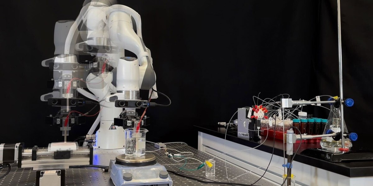 This lab robotic mixes chemical substances