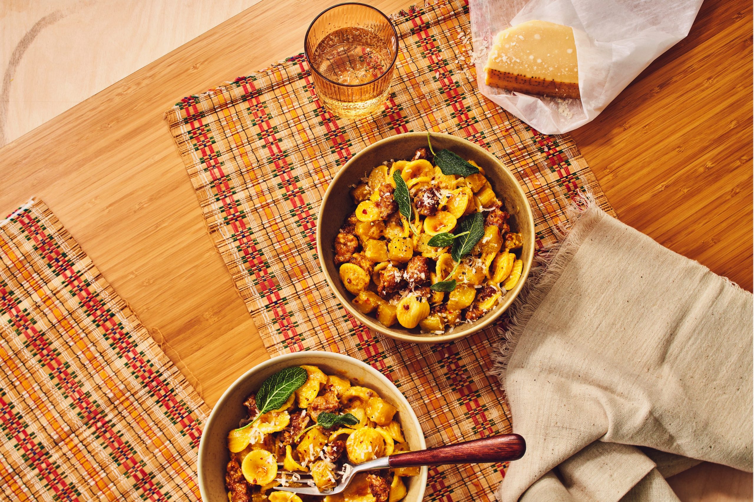 Pasta With Beets, Sausage, and Fried Sage