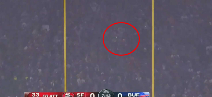 A Payments fan truly tried throwing a snowball at a 49ers area aim try