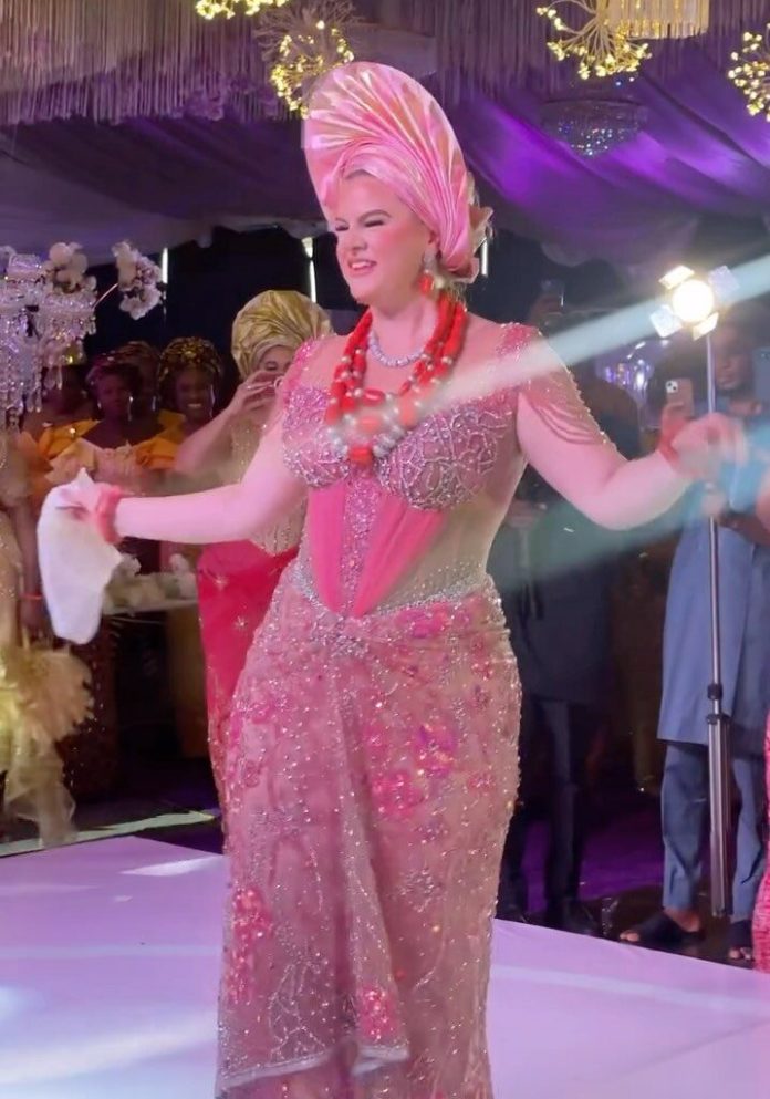 This Swedish Bride Married Her Nigerian Sweetheart! Watch How She Nailed Her Dance Strikes