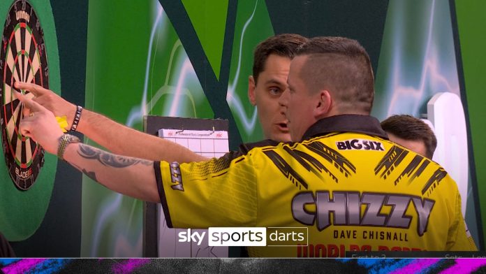 Dave Chisnall had a nightmare within the last set as he miscounted and celebrated…
