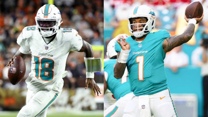 NFL information roundup: Dolphins QB Tua Tagovailoa (hip) restricted as Tyler Huntley prepares to begin; Josh Dobbs to begin for 49ers                          …