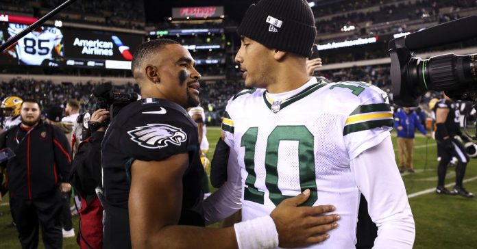 Eagles Harm Report: Jalen Hurts and Jordan Love restricted in follow