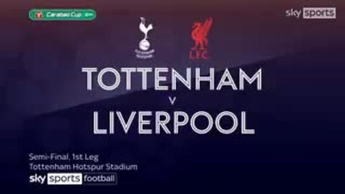 Highlights from Tottenhams first-leg win over Liverpool within the Carabao Cup semi-final.”