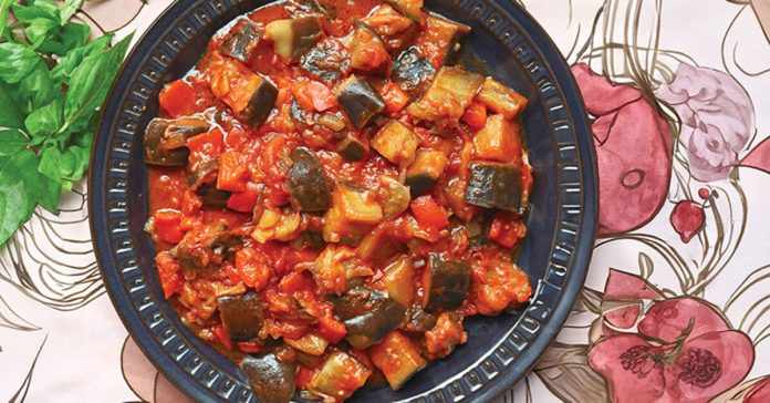 Peperonata with Eggplant & Tomato