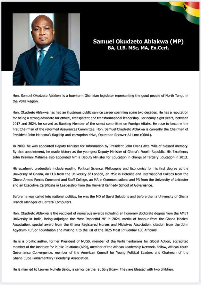 I Gained’t Let You Down – Samuel Okudzeto Ablakwa To John Dramani Mahama After Getting Elected As Overseas Affairs Minister