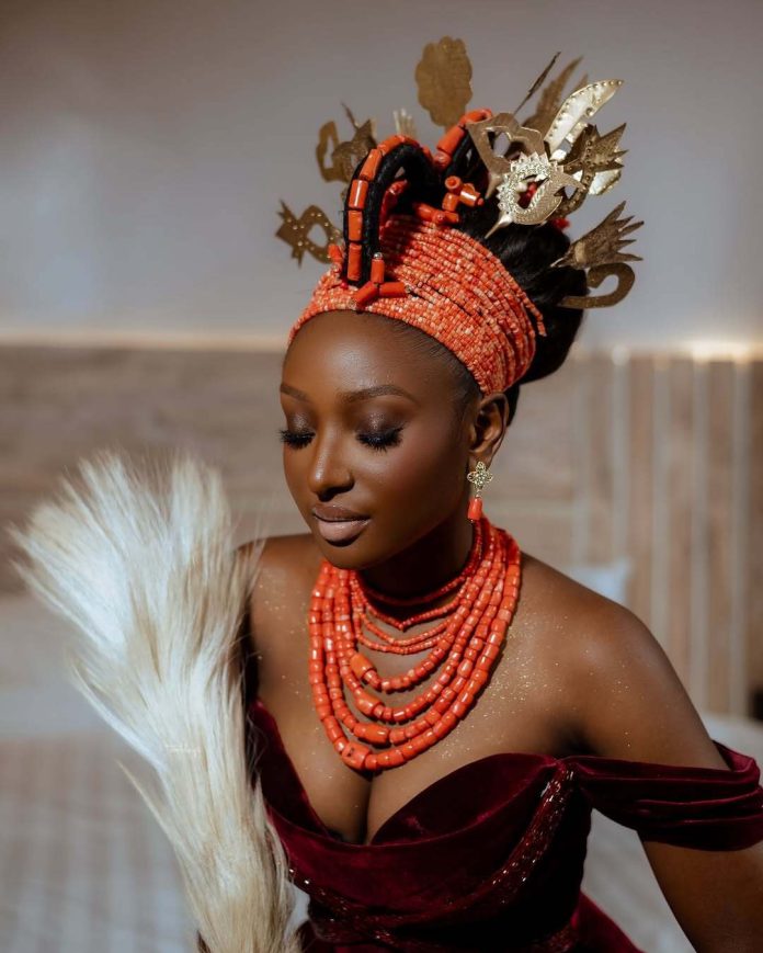 This Edo Bridal Look is the Good Mix of Magnificence and Custom!