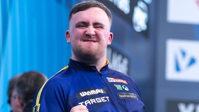 World Masters darts: Luke Littler whitewashes James Wade to guide quarter-final spot as Dimitri Van den Bergh hits nine-darter in win over Michael van Gerwen
