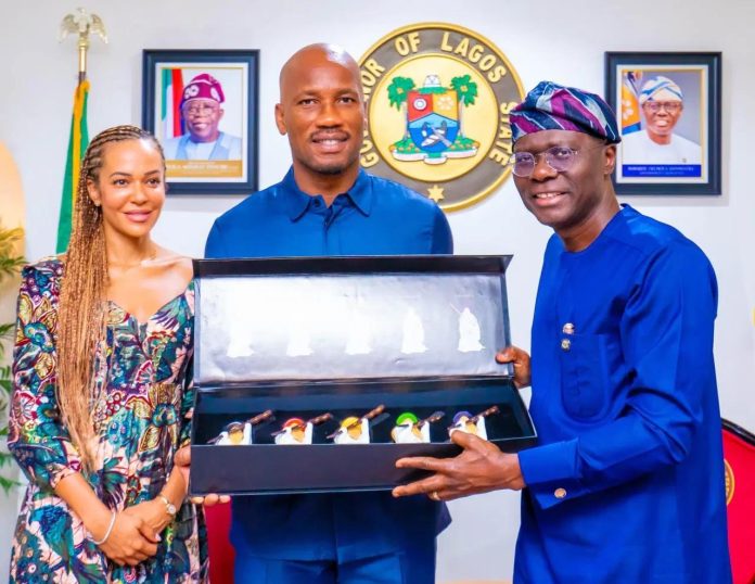 WATCH: Lagos State Governor Sanwo-Olu taunts Chelsea Legend Drogba