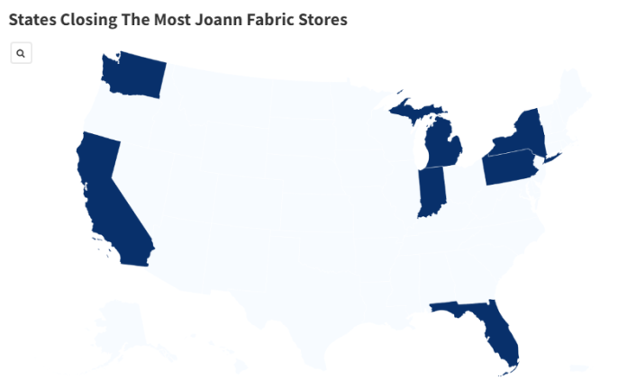 Map Exhibits States The place Joann Materials Is Closing Most Shops
