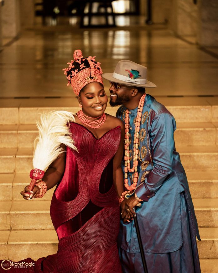 Bisola & Andrew’s Edo-Itsekiri Trad Was a Competition of Love and Tradition!