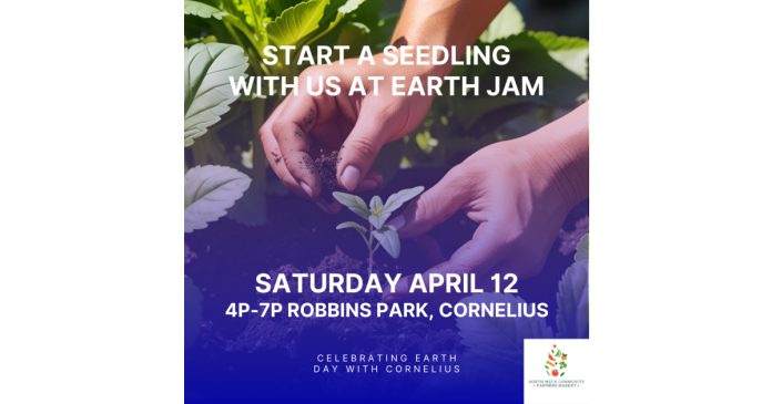 North Meck Neighborhood Farmers Market Celebrates Earth Day at Cornelius Earth Jam with Palms-On Seedling Exercise