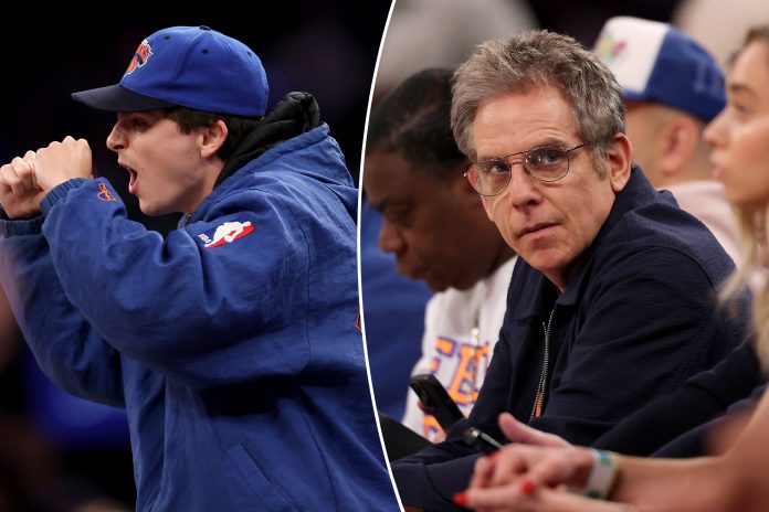 All of the celebs on the Knicks-Celtics NBA Playoffs sequence Timothée Chalamet, Ben Stiller, extra