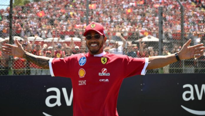Lewis Hamilton revels in Ferrari’s ‘sea of crimson’ tifosi