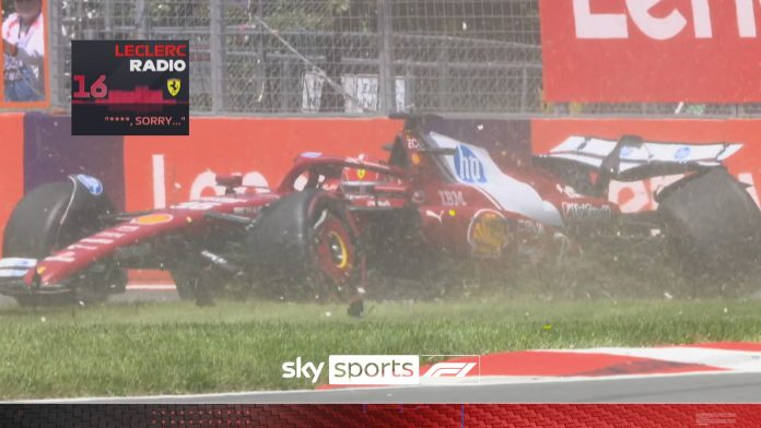 Canadian GP: Charles Leclerc brings out red flag with BIG smack into wall in practice!