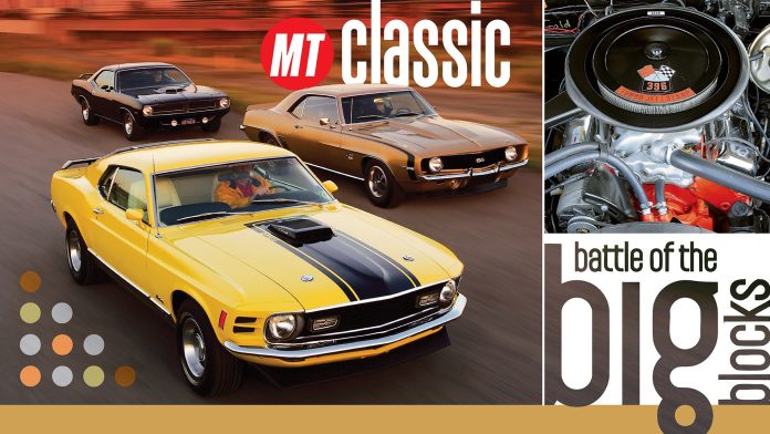 Battle of the Big Blocks! 440 Barracuda vs. 396 Camaro vs. 428 Mustang