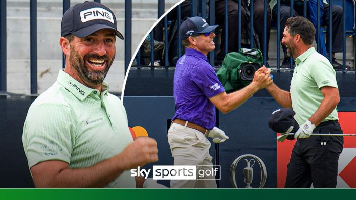 The Open: John Parry nails first hole in one of the week! | ‘That’ll be an expensive bill in the clubhouse!’