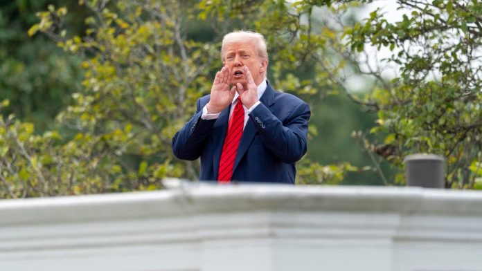 Trump ‘Takes A Walk’ On White House Roof After Announcing Plans For $200 Million Ballroom