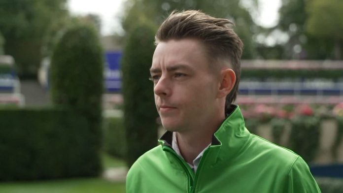 Jason Weaver speaks to Melbourne Cup-winning jockey Robbie Dolan ahead of the Shergar Cup