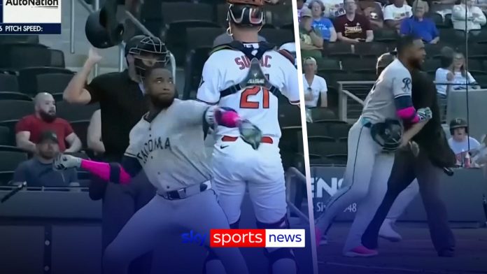 MLB: Heated Victor Robles LOBS bat at pitcher after losing cool in Triple-A game