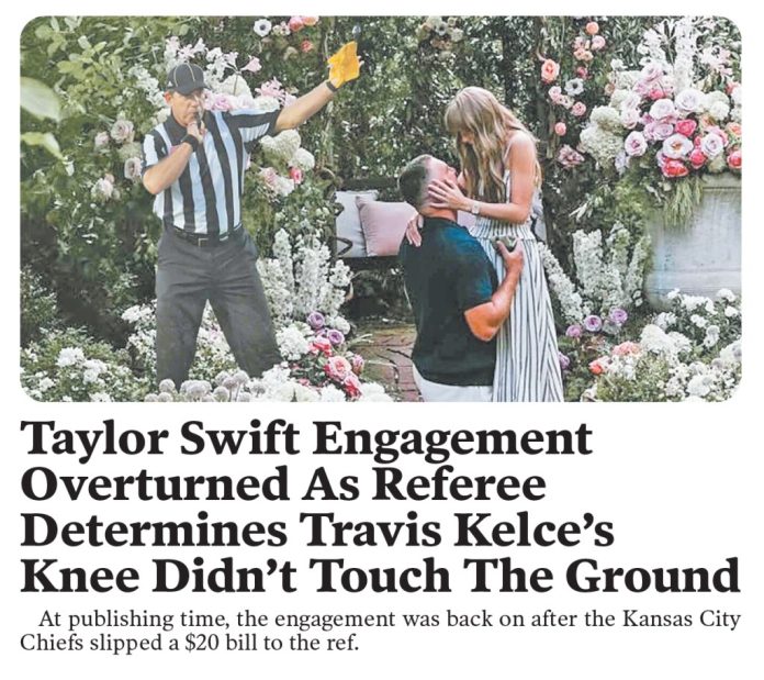 Best of the Babylon Bee: Taylor Swift’s engagement called off as Travis Kelce’s knee didn’t touch ground
