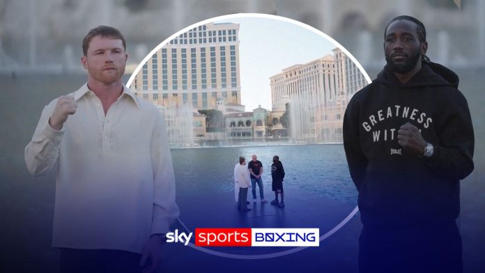 True Las Vegas style! Terence Crawford and Canelo Alvarez face-to-face in unique fashion