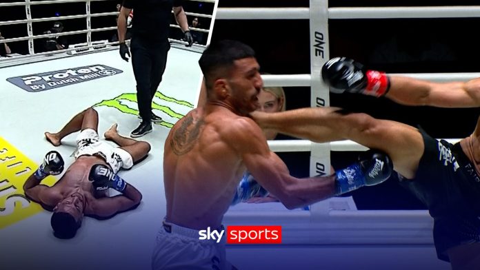 ONE Championship: A BRUTAL head kick sends Moradi to the floor!