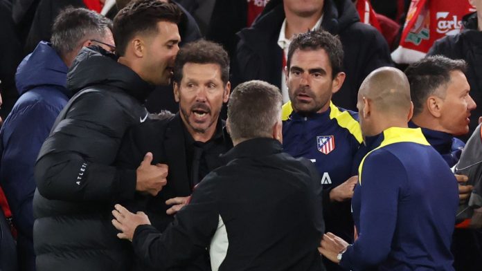 Diego Simeone’s ‘regret’ over clash with Liverpool fans at Anfield after Atletico Madrid boss reacts to ‘insults’